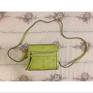 Kate Spade Looloo Perri Lane Peony neon lime crossbody bag